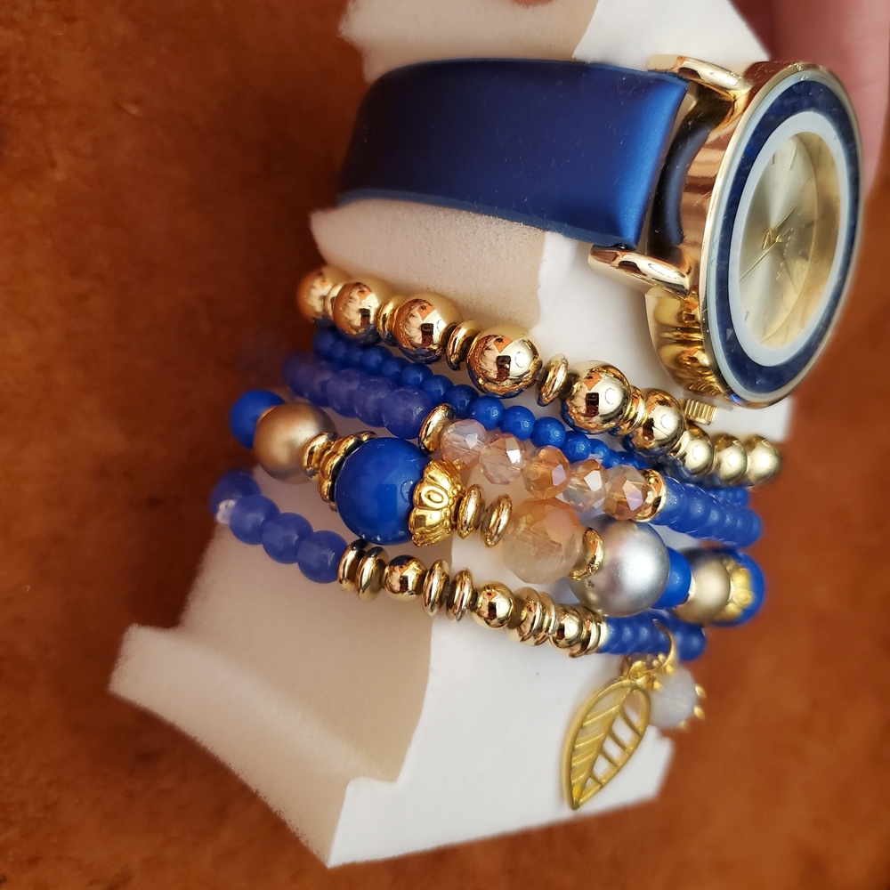 Womens Strada Elegant Blue and Gold Women's Watch - Picture 3 of 9